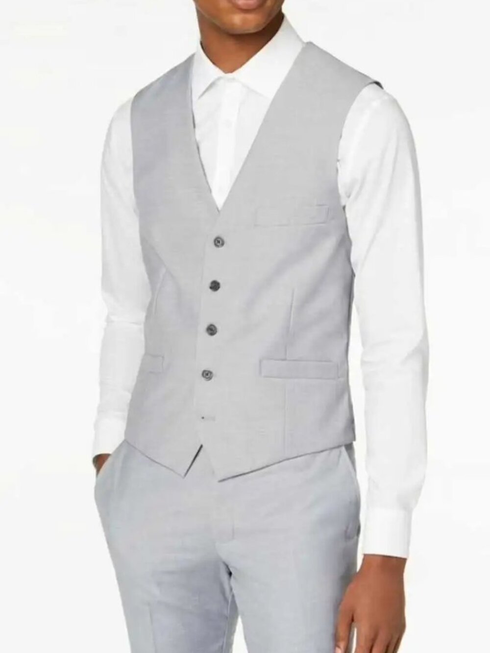 Men's Light Grey 2-Piece Vest & Pants Set